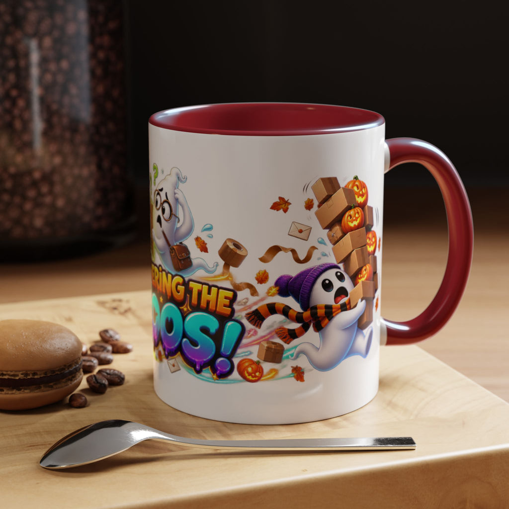 Delivering the Boos Ghost Delivery Halloween White Mug