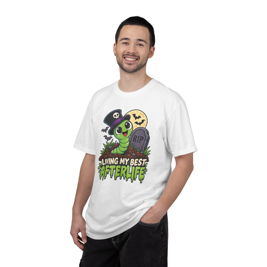 Living My Best Afterlife – Cute Halloween Graveyard Worm T-Shirt