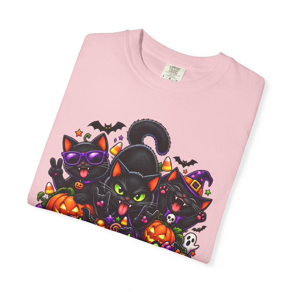 Midnight Mischief Halloween T-Shirt – Funny Black Cat Graphic Tee