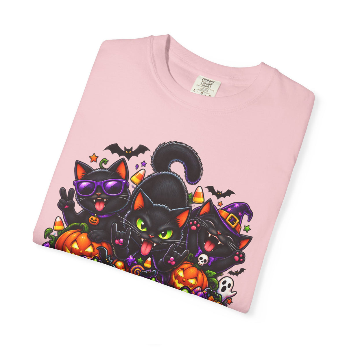 Midnight Mischief Halloween T-Shirt – Funny Black Cat Graphic Tee