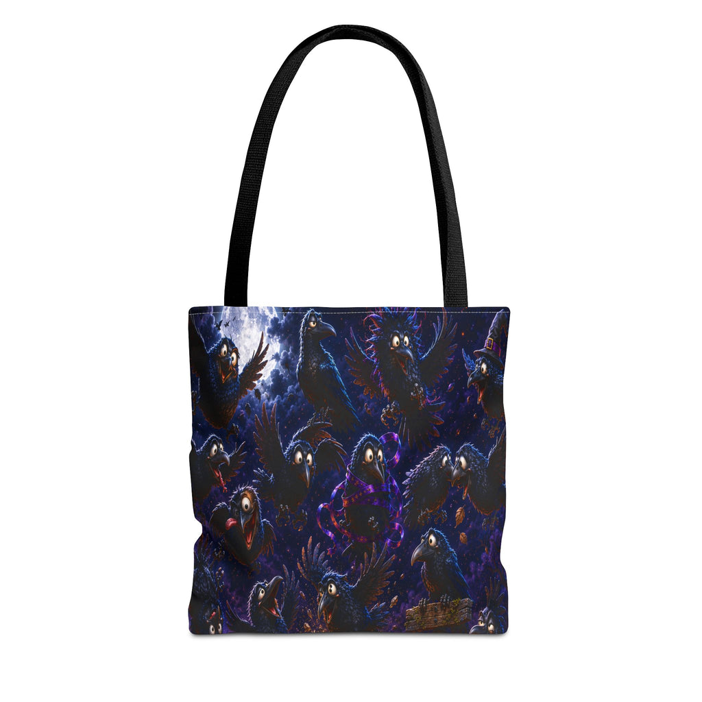 Crows at Midnight Tote Bag — Gothic Raven Moon AOP Tote for Halloween & Everyday