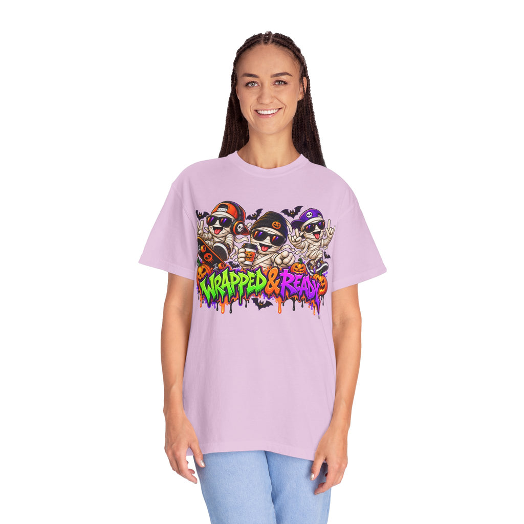 Wrapped & Ready – Halloween Mummy Crew Graphic T-Shirt