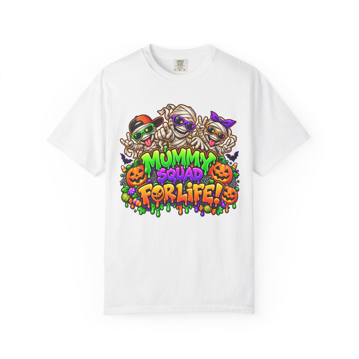 Mummy Squad For Life Halloween T-Shirt – Funny Colorful Mummy Graphic Tee