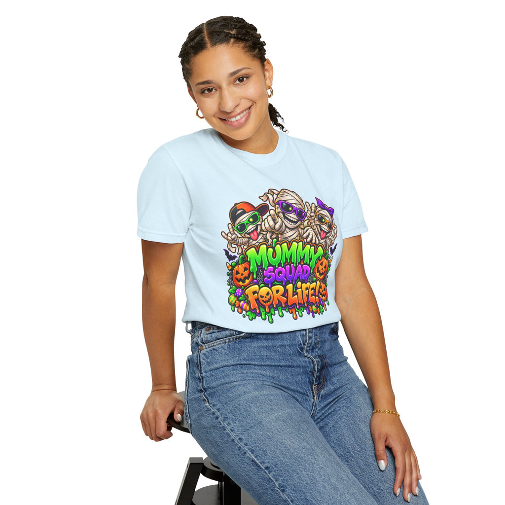 Mummy Squad For Life Halloween T-Shirt – Funny Colorful Mummy Graphic Tee