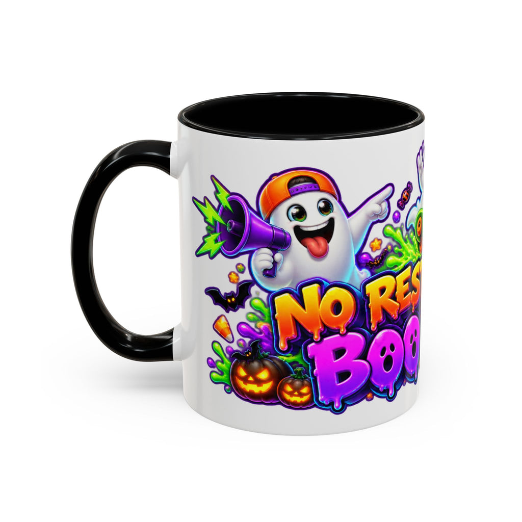No Rest for the Boo Crew Crazy Ghosts Halloween White Mug