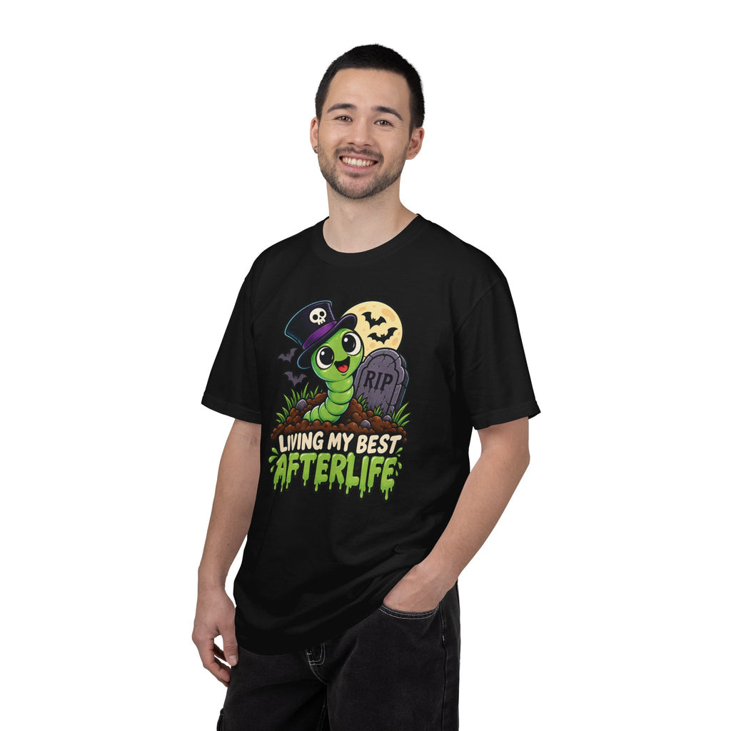 Living My Best Afterlife – Cute Halloween Graveyard Worm T-Shirt