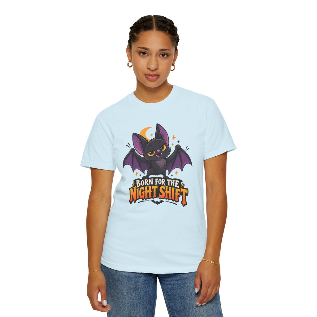 Born for the Night Shift – Cute Halloween Bat T-Shirt