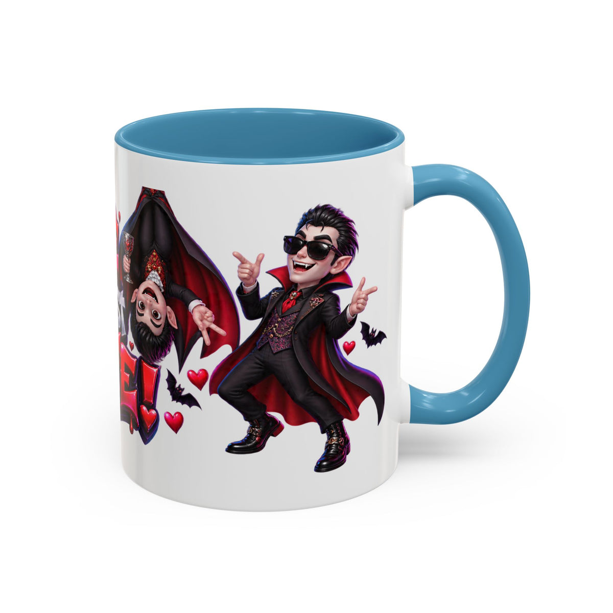 Love at First Bite Funny Vampire Halloween White Mug