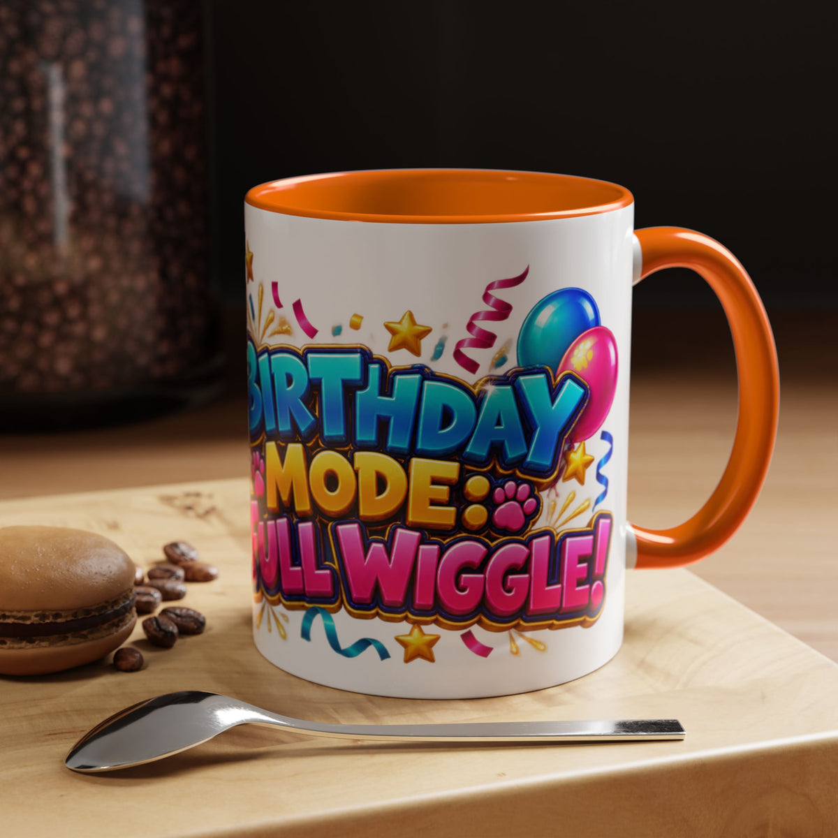 Birthday Mode Full Wiggle Corgi White Mug