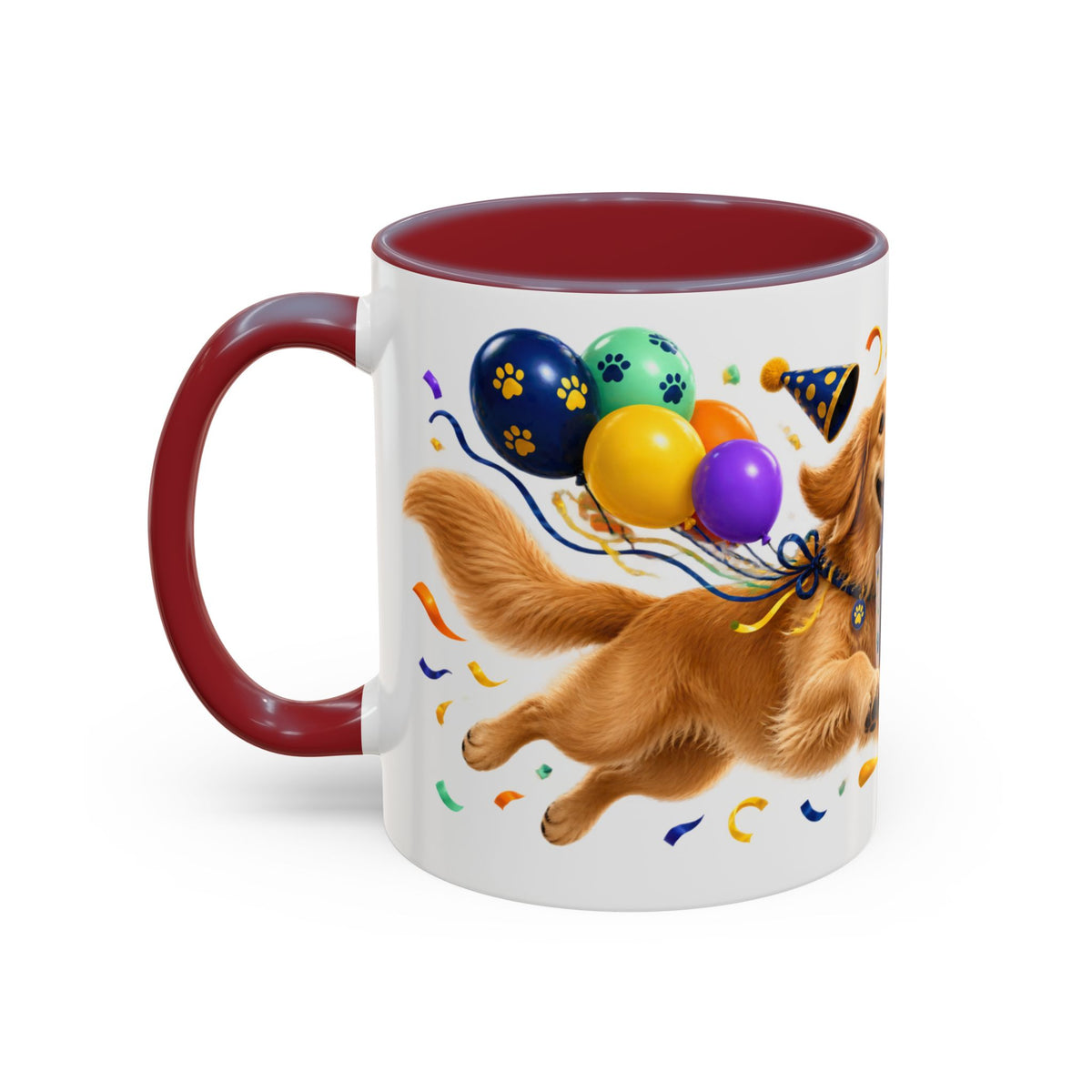 Fetch the Cake Golden Retriever Birthday White Mug