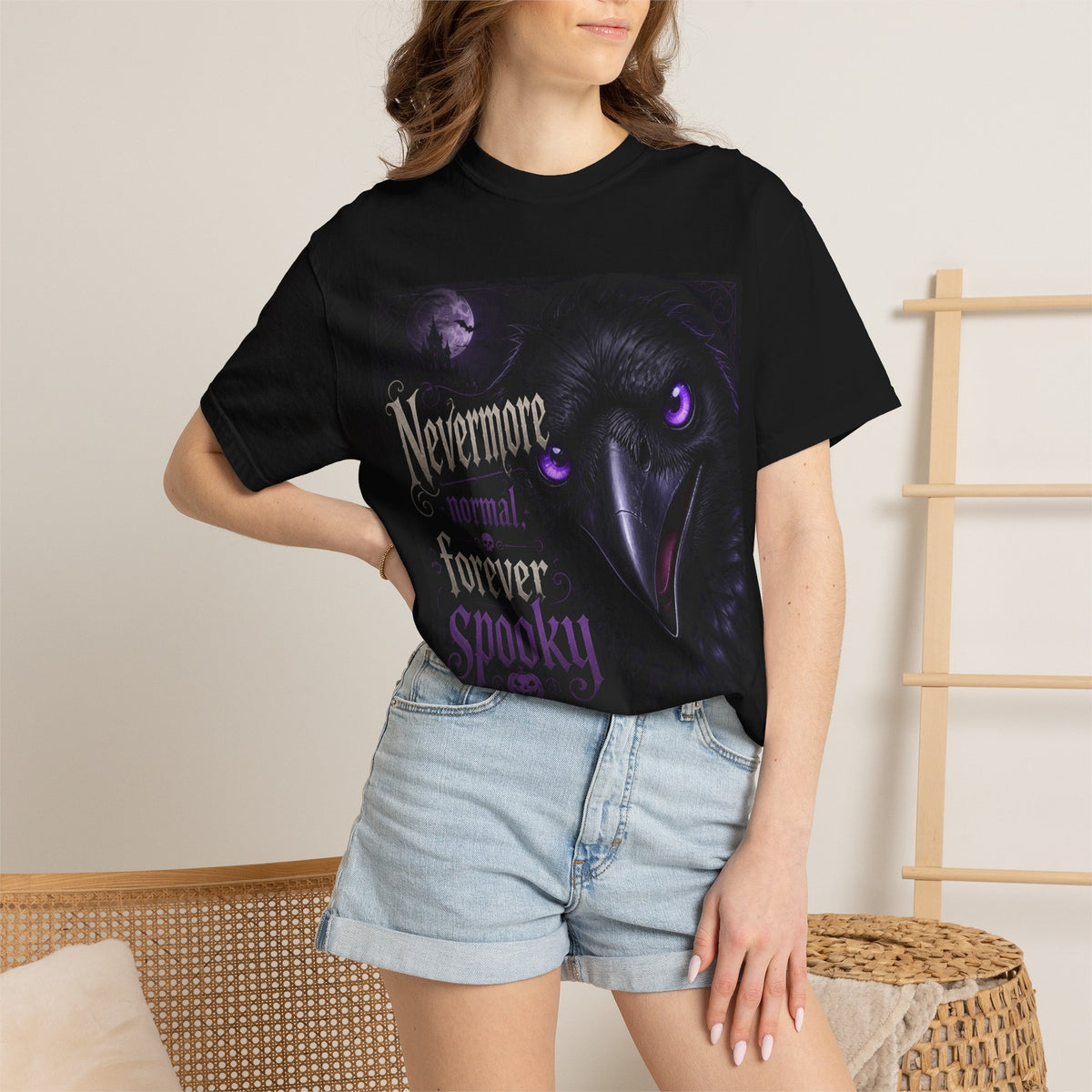 Nevermore Forever Spooky T-Shirt — Gothic Raven Halloween Tee
