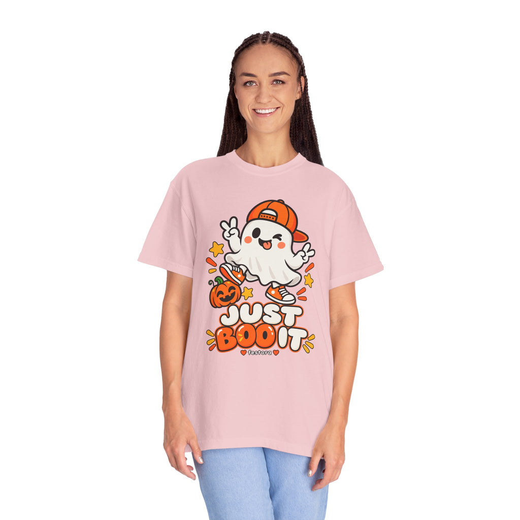 Just Boo It Halloween T-Shirt | Cute Skater Ghost Graphic Tee
