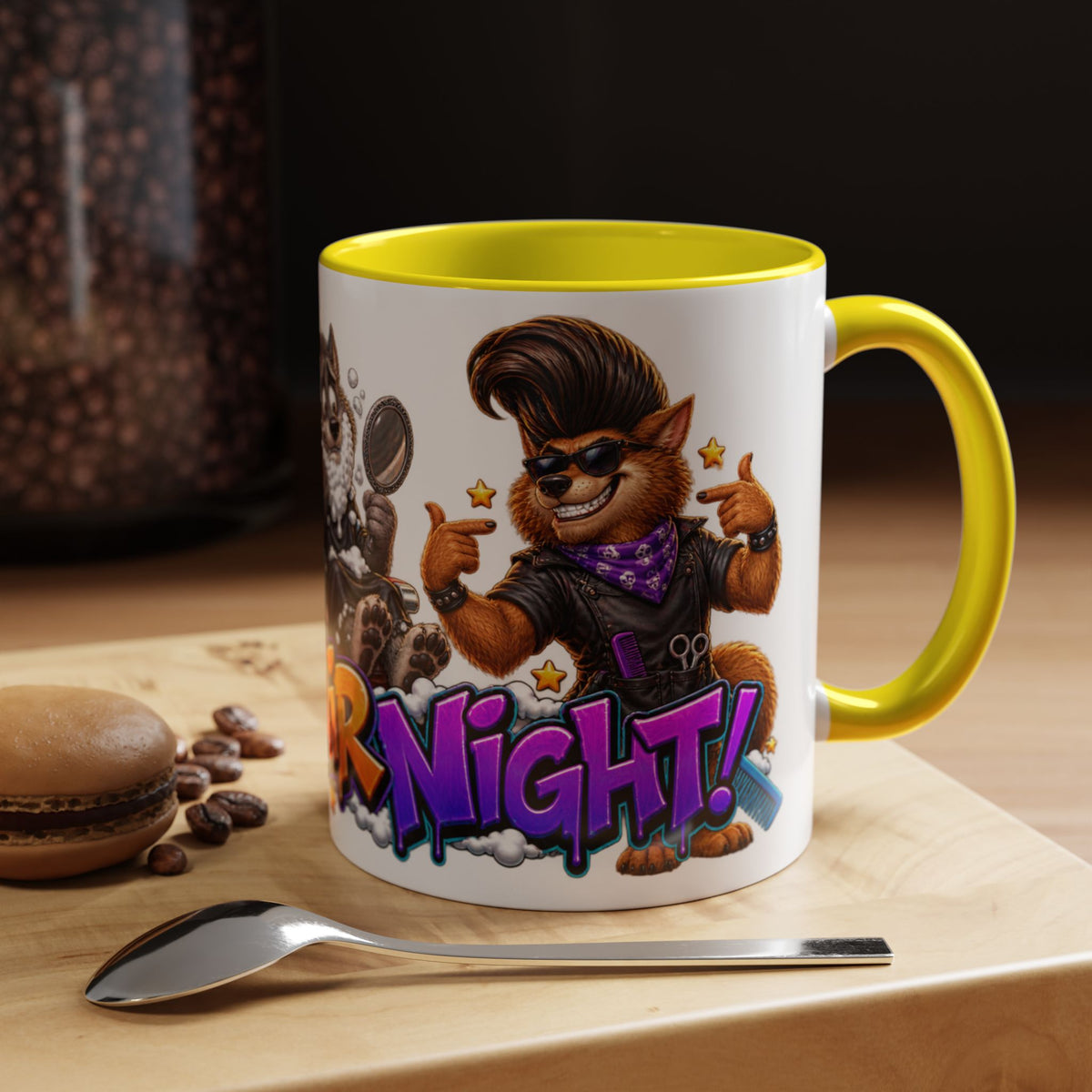 Bad Hair Night Funny Werewolf Barber Halloween White Mug