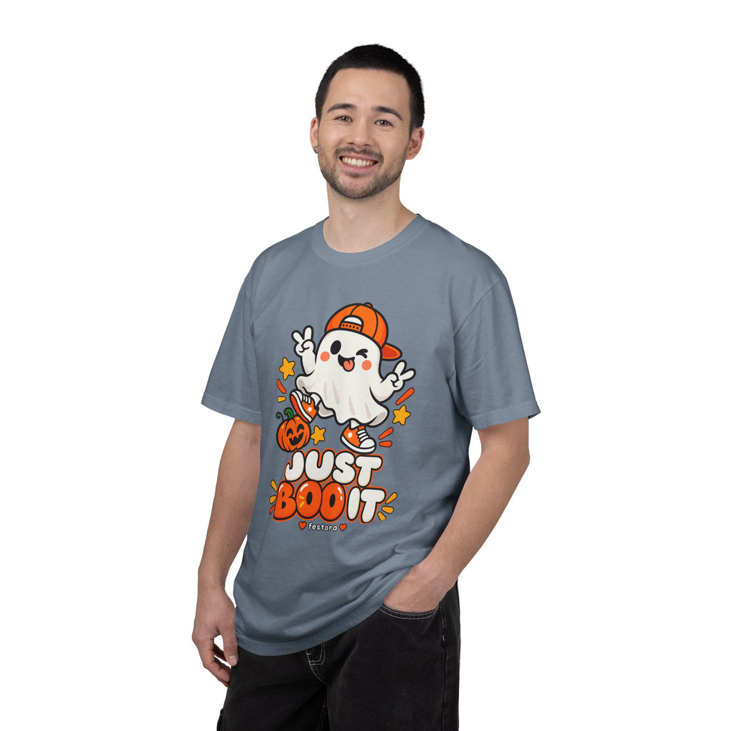 Just Boo It Halloween T-Shirt | Cute Skater Ghost Graphic Tee