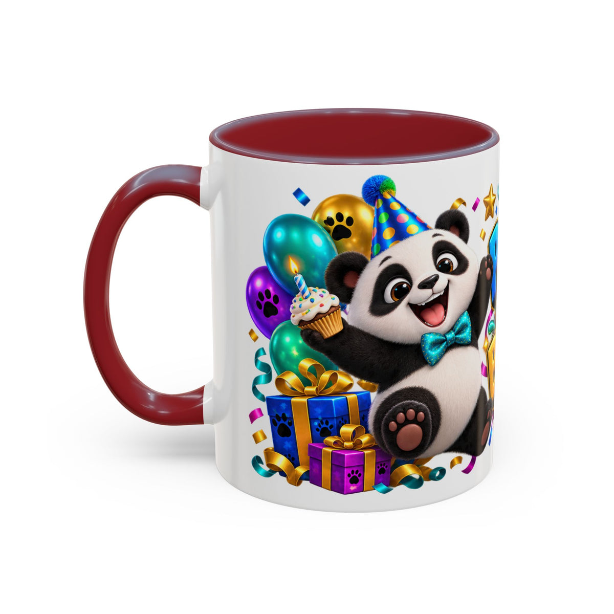 Panda-Monium! It’s Your Birthday White Mug – Cute Panda Birthday Cup, Colorful Fun Party Gift