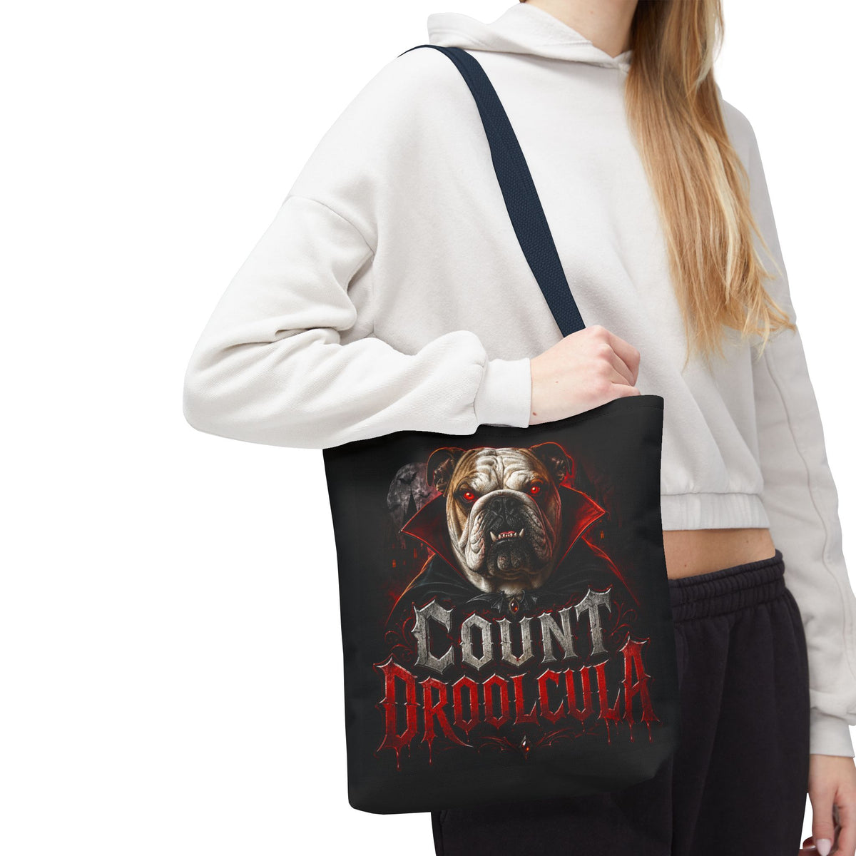 Count Droolcula Tote Bag — Halloween Bulldog Vampire Tote