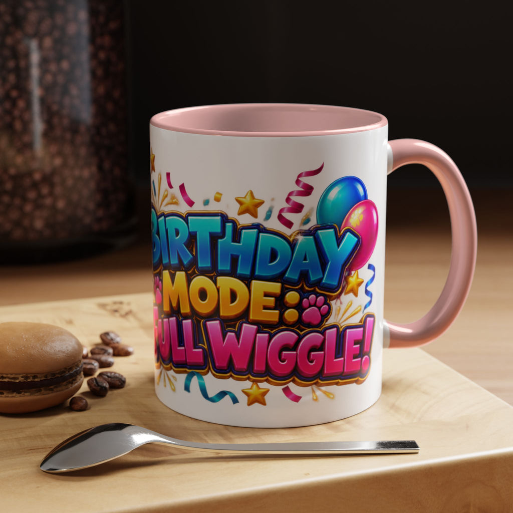 Birthday Mode Full Wiggle Corgi White Mug