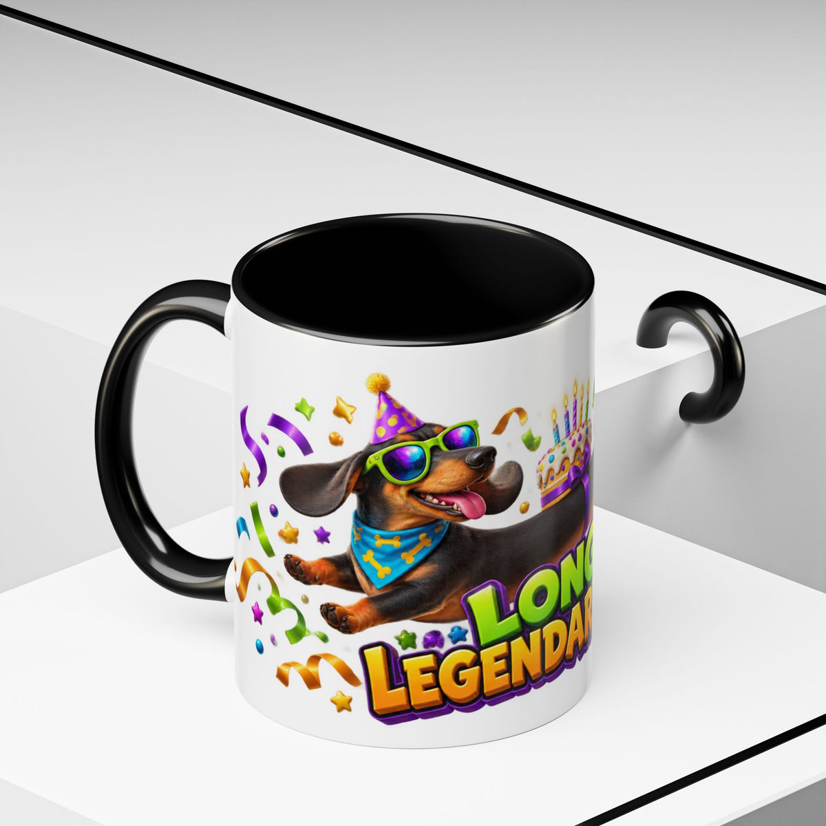 Long Dog Legendary Birthday Dachshund White Mug