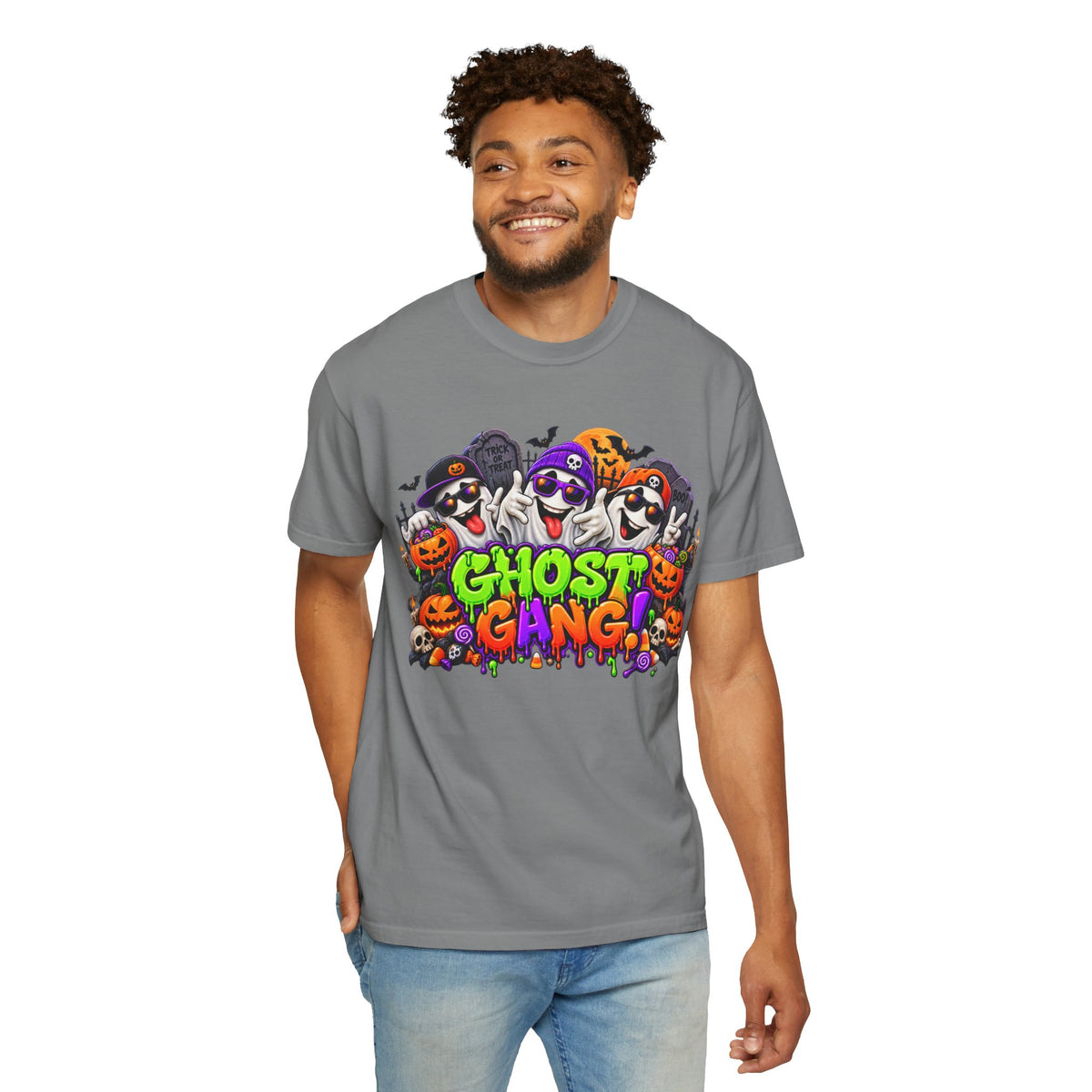 Ghost Gang Halloween T-Shirt – Funny Colorful Ghost Graphic Tee