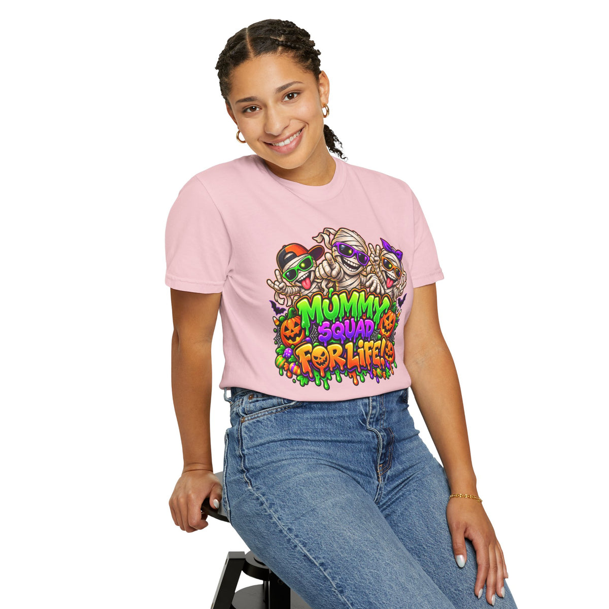 Mummy Squad For Life Halloween T-Shirt – Funny Colorful Mummy Graphic Tee