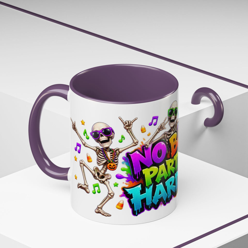 No Body Parties Harder Halloween Skeleton Party White Mug