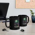 Dead But Still Rocking Halloween Mug — Spooky Skeleton Band Black Coffee Cup