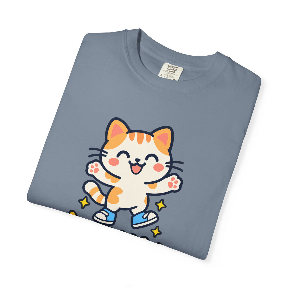 Stay Pawsitive – Cute Happy Cat Graphic T-Shirt