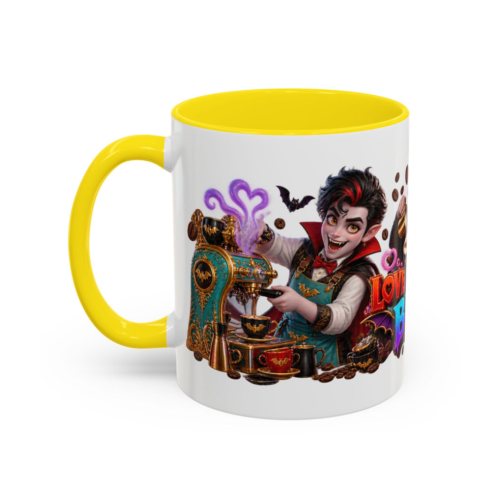 Love at First Bite Vampire Barista Halloween White Mug