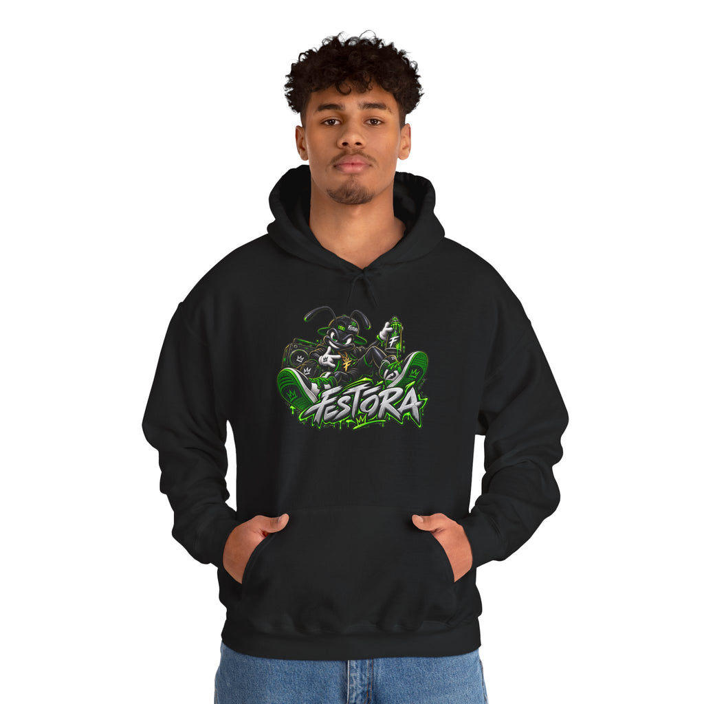 Festora Ant Streetwear Hoodie - Bold Graffiti Mascot Pullover
