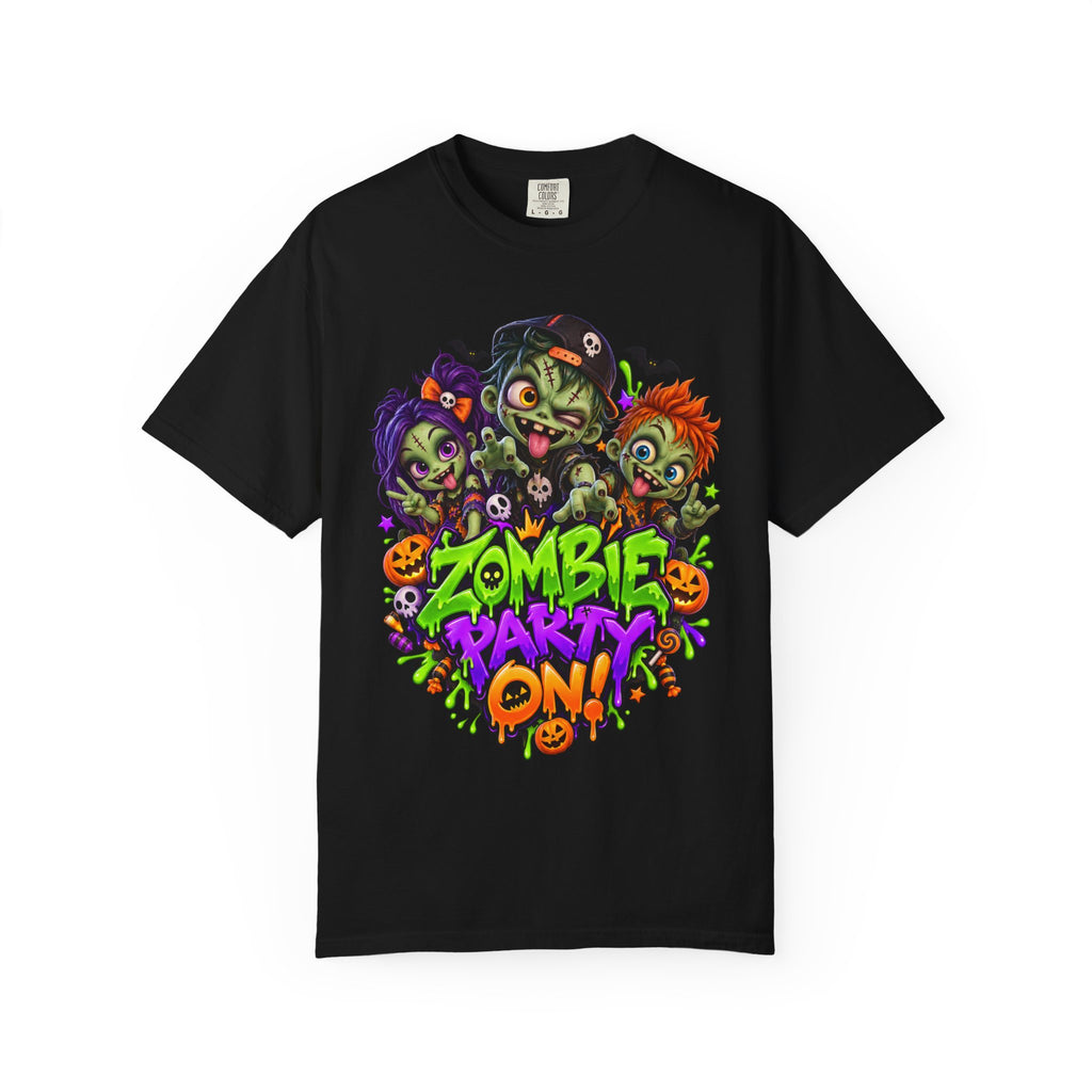 Zombie Party On! – Halloween Zombie Crew Graphic T-Shirt