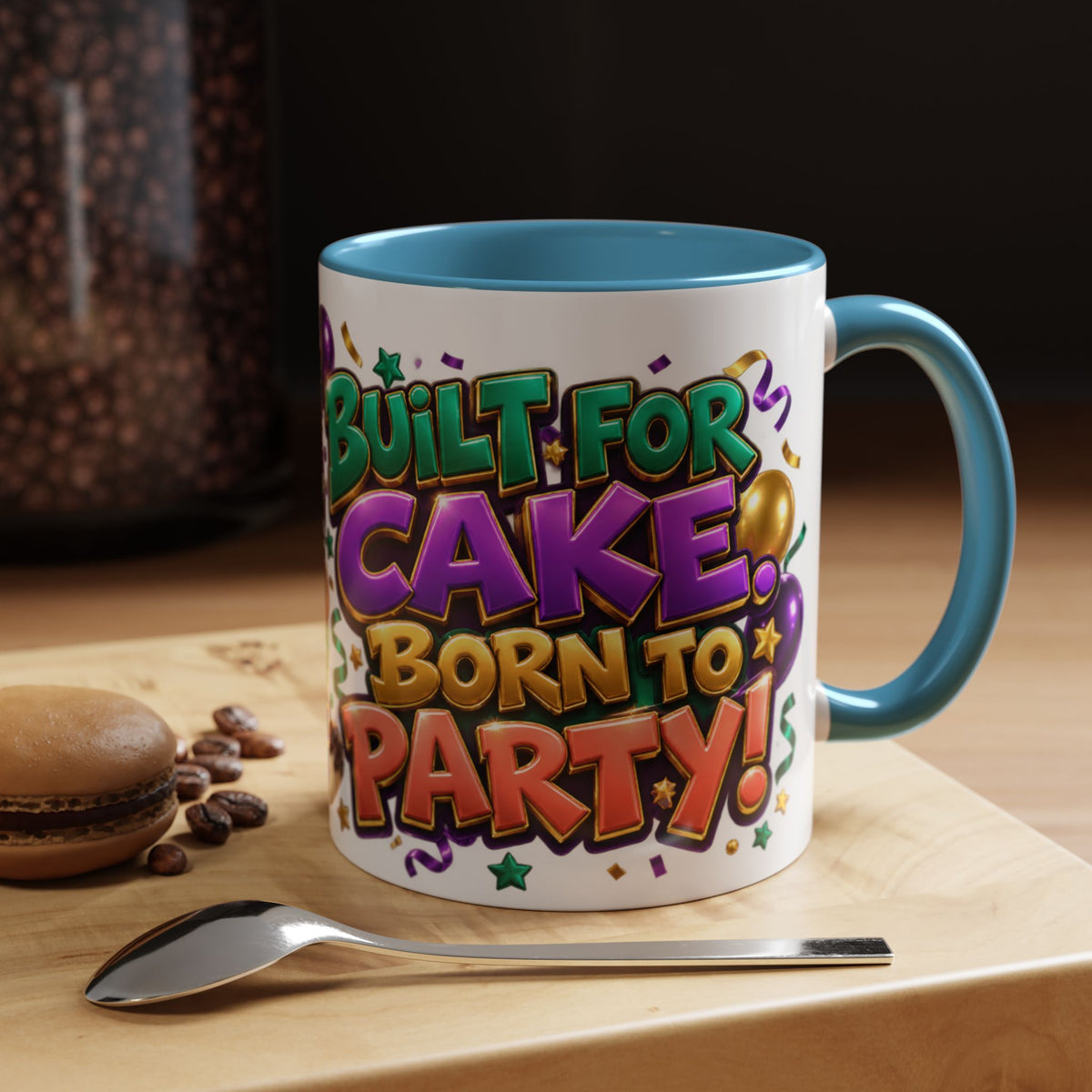 Built for Cake Born to Party French Bulldog White Mug