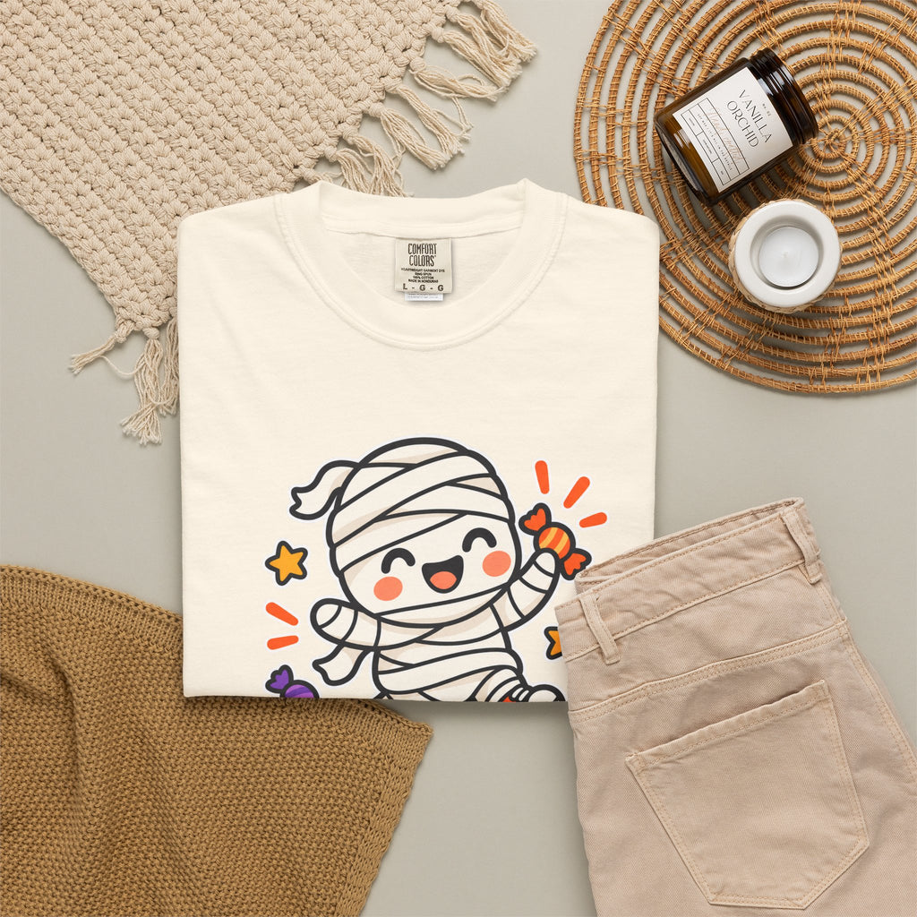 Wrapped but Sweet Halloween T-Shirt | Cute Mummy Graphic Tee