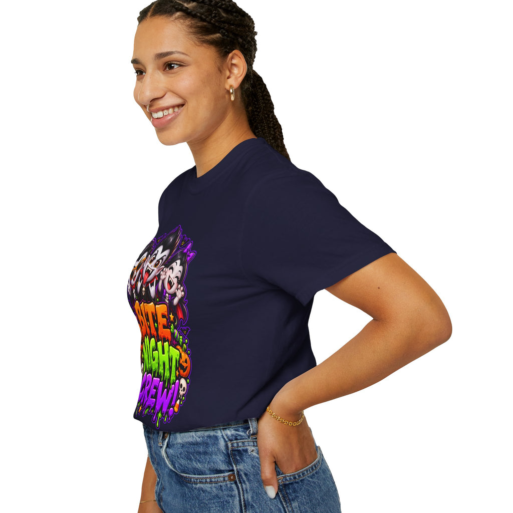Bite Night Crew Halloween T-Shirt – Funny Vampire Graphic Tee