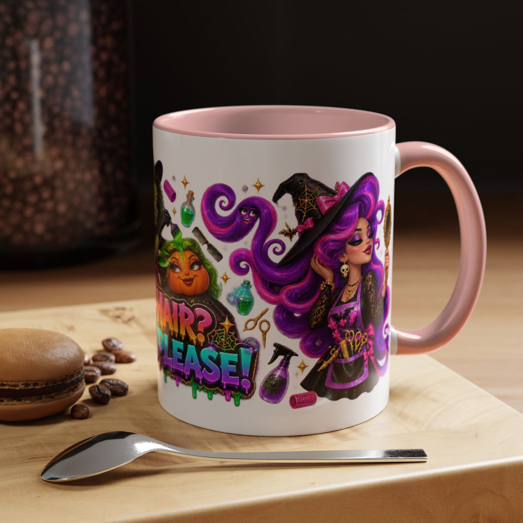 Bad Hair Witch Please Halloween Hairstylist White Mug