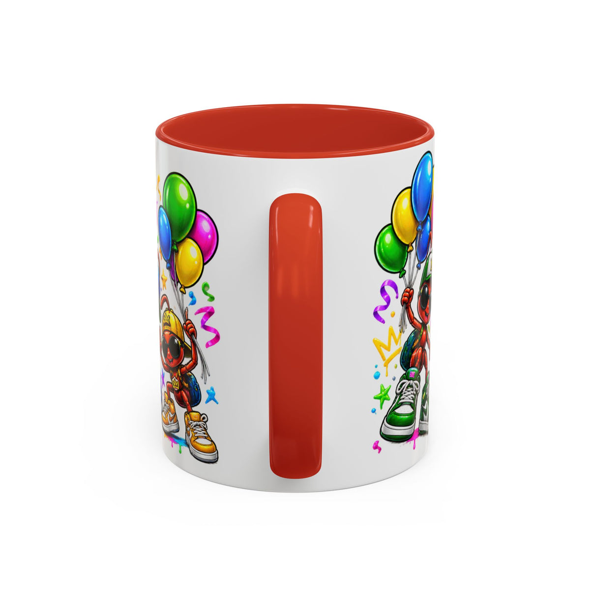 Happy Birthday Accent Coffee Mug - Colorful Graffiti Party Design (11 oz)