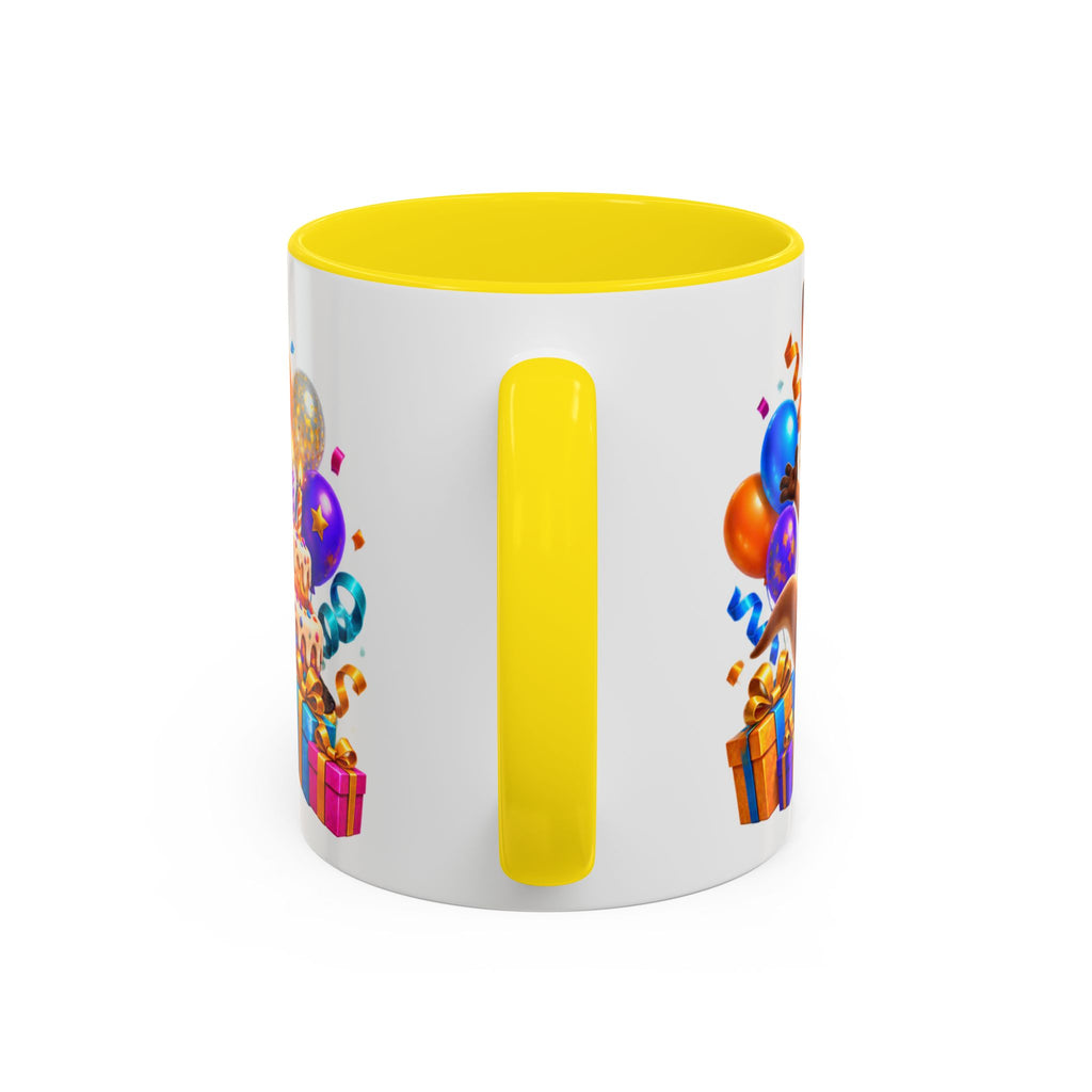 Hop Into Your Birthday White Mug – Cute Kangaroo Birthday Cup, Colorful Fun Party Gift