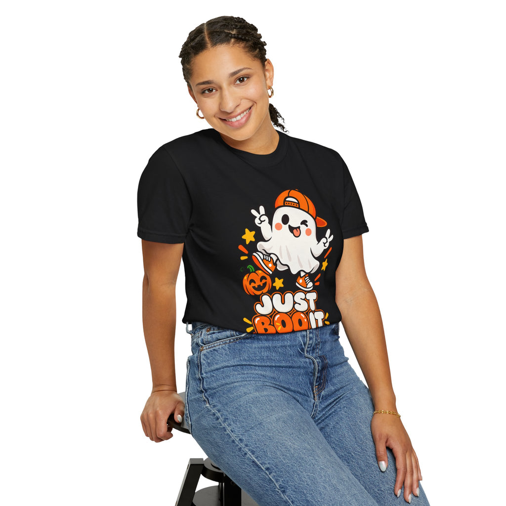 Just Boo It Halloween T-Shirt | Cute Skater Ghost Graphic Tee