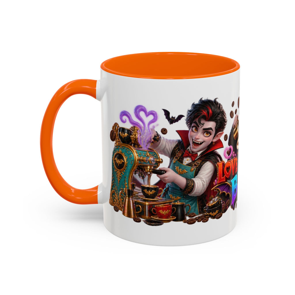 Love at First Bite Vampire Barista Halloween White Mug