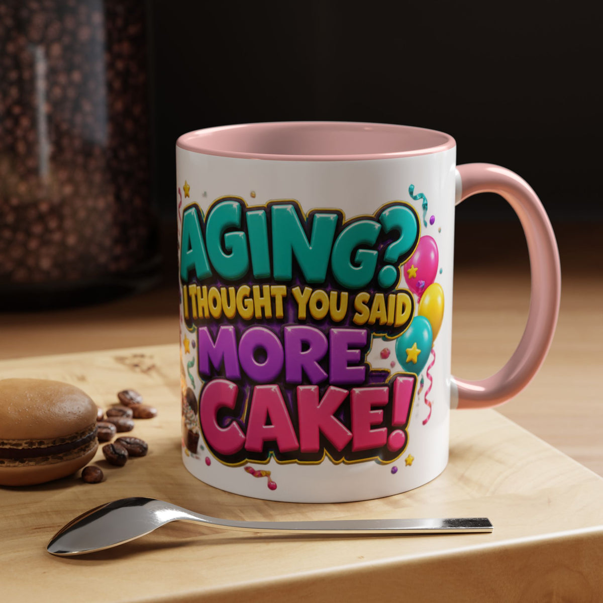Aging I Thought You Said More Cake Pug Birthday White Mug