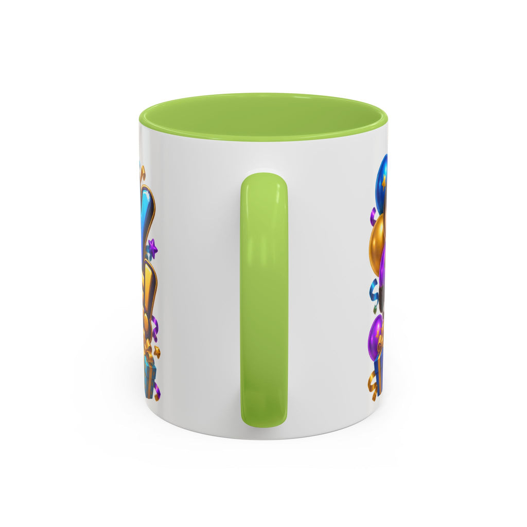 Birthday Stampede White Mug – Cute Buffalo Birthday Cup, Colorful Fun Party Gift
