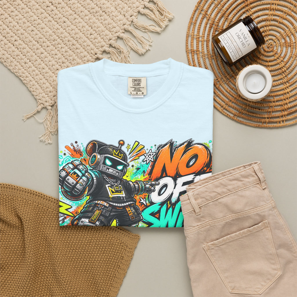 No Off Switch Robot Graphic T-Shirt — Bold Retro Streetwear Design