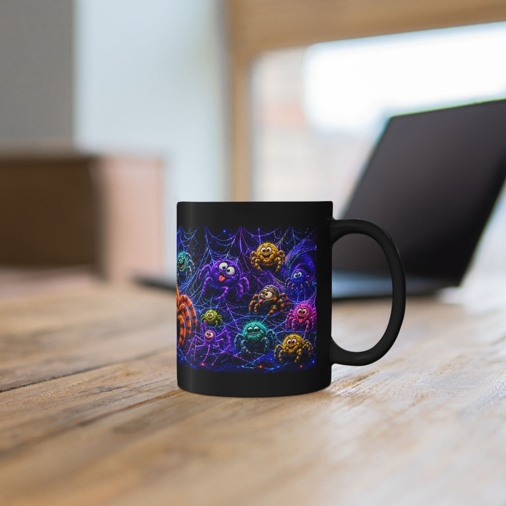 Cute Neon Spider Mug — Colorful Halloween Coffee Cup (11oz/15oz)
