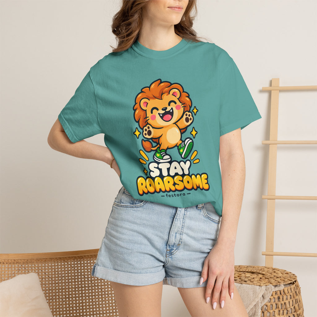 Stay Roarsome – Cute Happy Lion Graphic T-Shirt