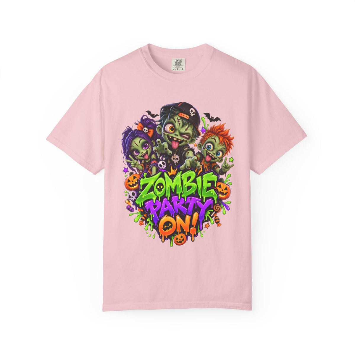 Zombie Party On! – Halloween Zombie Crew Graphic T-Shirt