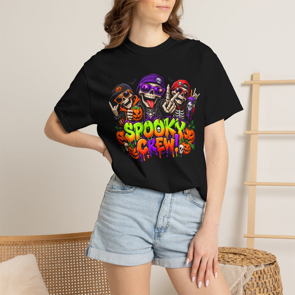 Spooky Crew Halloween T-Shirt – Funny Skeleton Graphic Tee