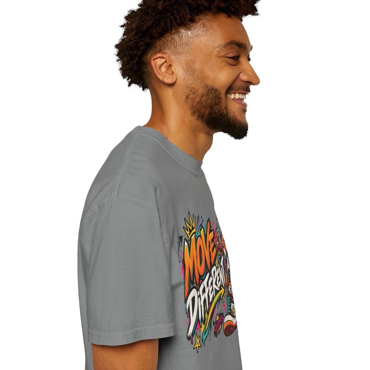 Move Different Graphic T-Shirt — Streetwear Skate Ant Mascot Design