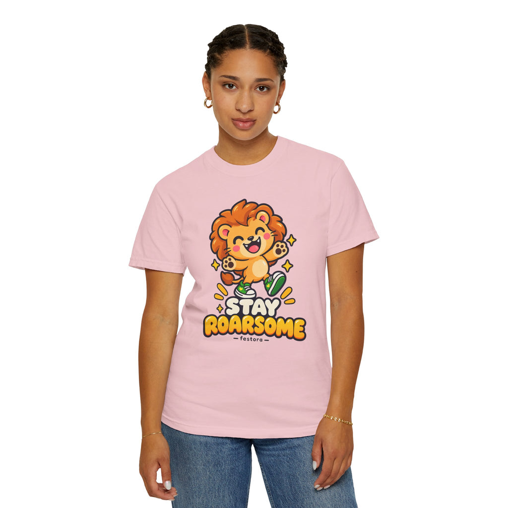 Stay Roarsome – Cute Happy Lion Graphic T-Shirt