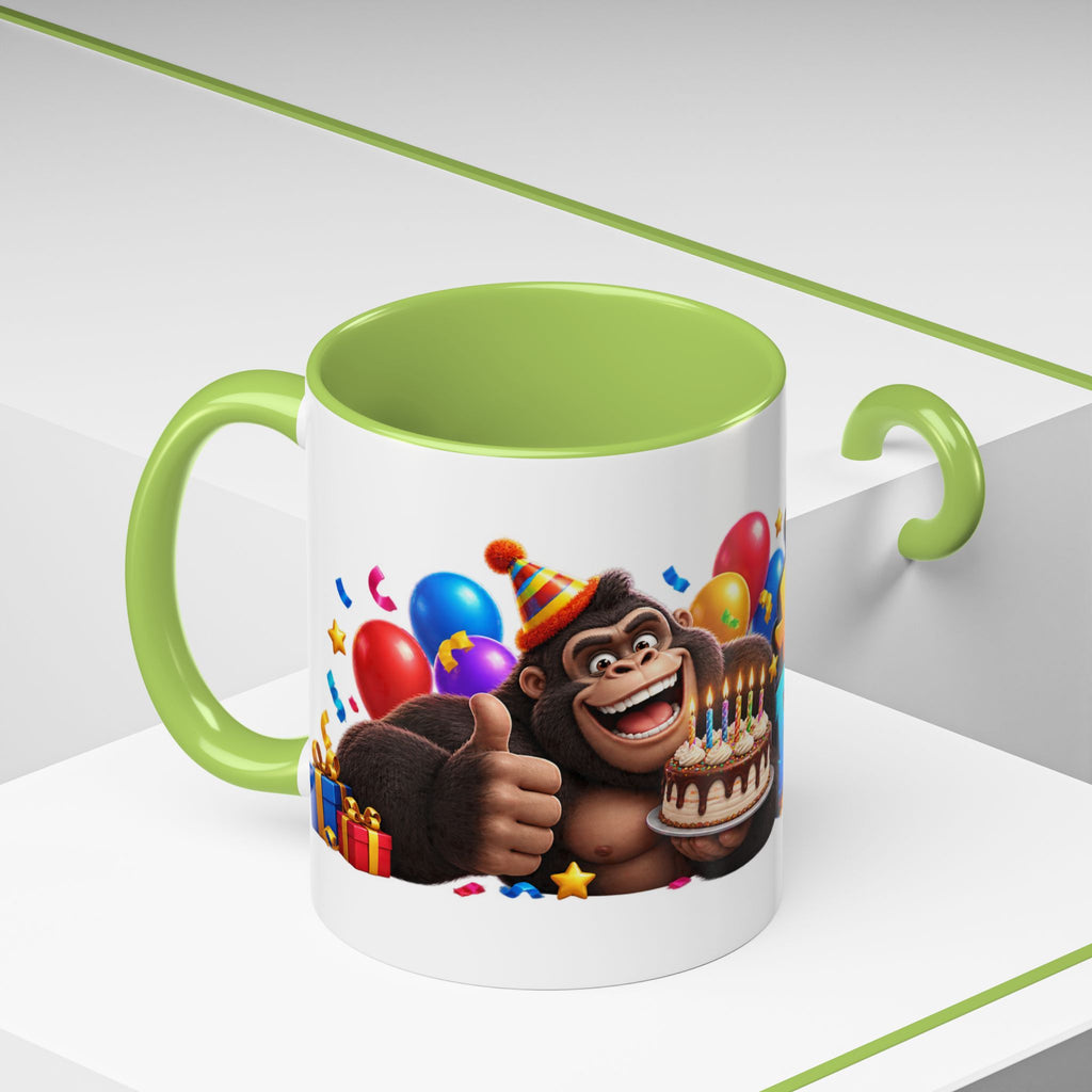 Gorilla Happy Birthday Mug - Colorful 3D Celebration Design