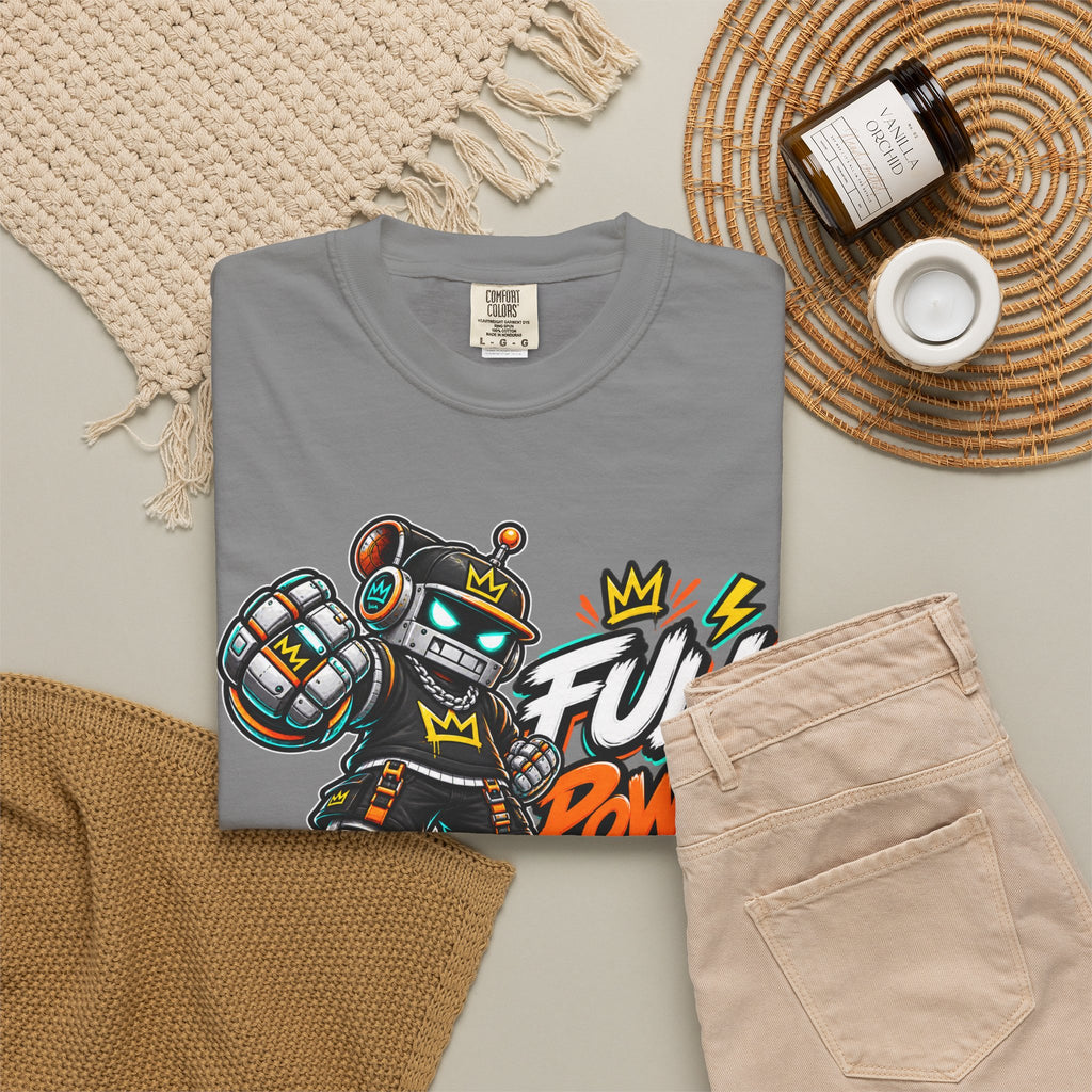 Full Power Robot Graphic T-Shirt — Retro Streetwear Tee