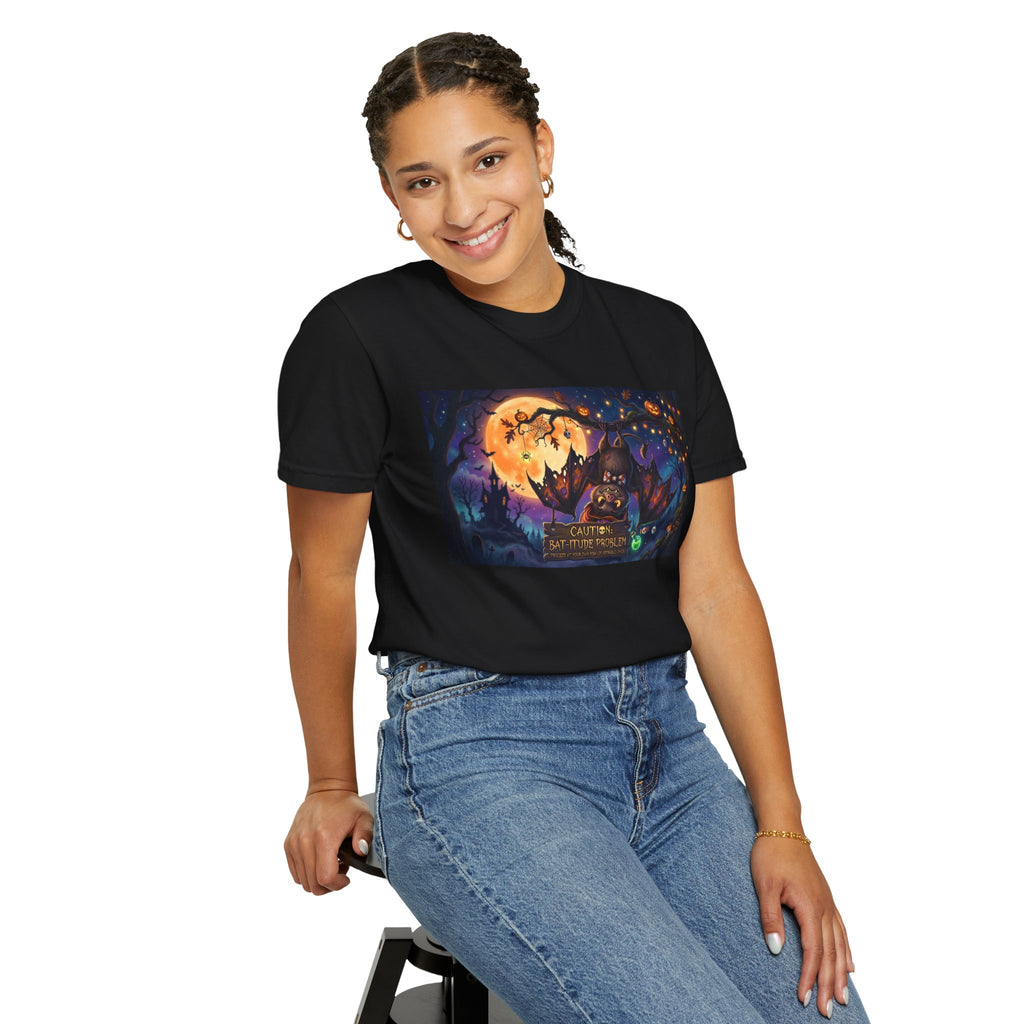 Halloween Night Cat T-Shirt — "Witching Hour" Spooky Moon Graphic Tee
